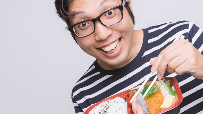 弁当にテンションが上がる男性