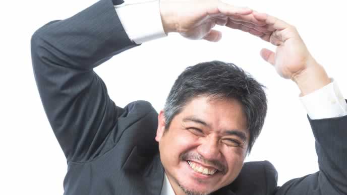 テンションの高い中年男性