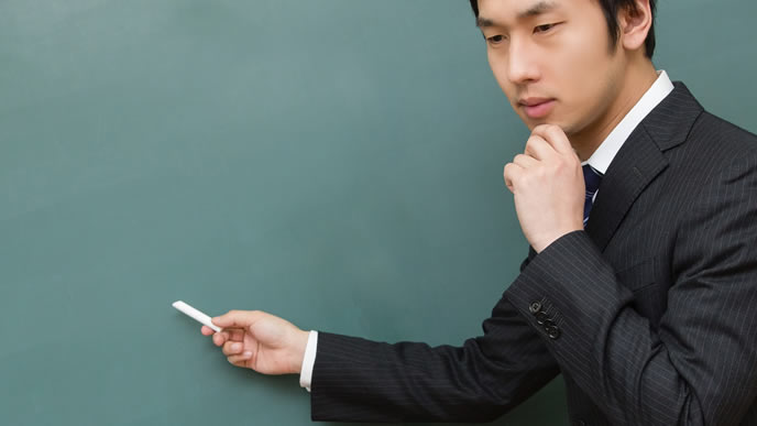 自分の目標を立てている男性