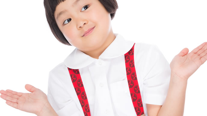 自慢げにスキルを披露する小学生