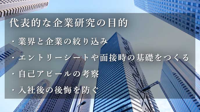 代表的な企業研究の目的