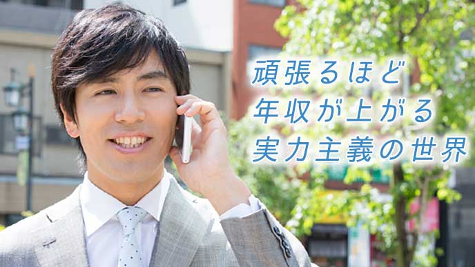 取引先に電話をしている外資系企業のビジネスマン