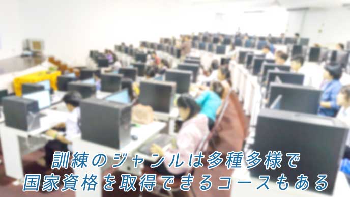 職業訓練でパソコンの使い方を学ぶ人達