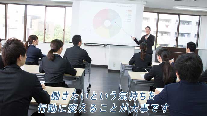 セミナーを受講している就活生達