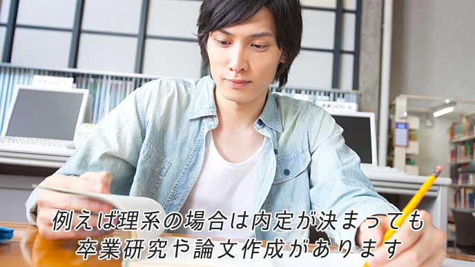 図書館で卒業研究の論文を書く大学生