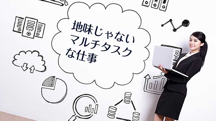マルチタスクな仕事をこなす女性