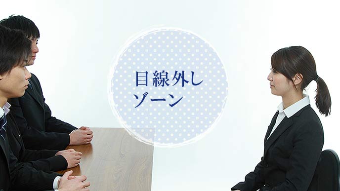 面接官と学生との間の空間