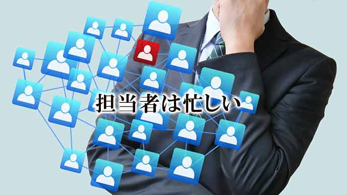 多くのメールを受け取る会社の担当者