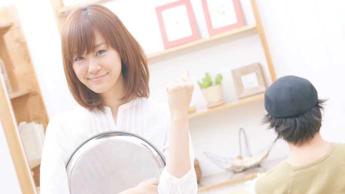 お客様とカフェの定員