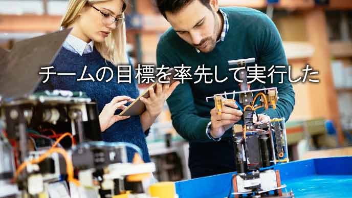 ロボットを制作する男女