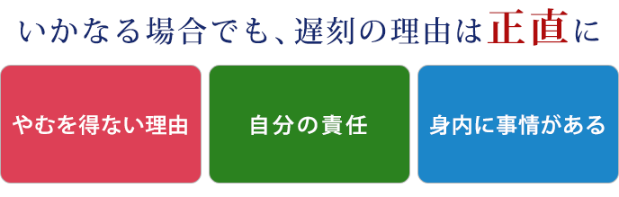 面接の遅刻理由の場合を３つに説明
