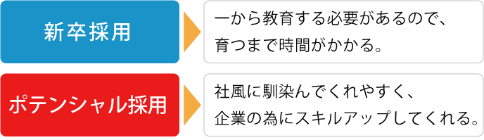 通常の採用とポテンシャル採用について説明