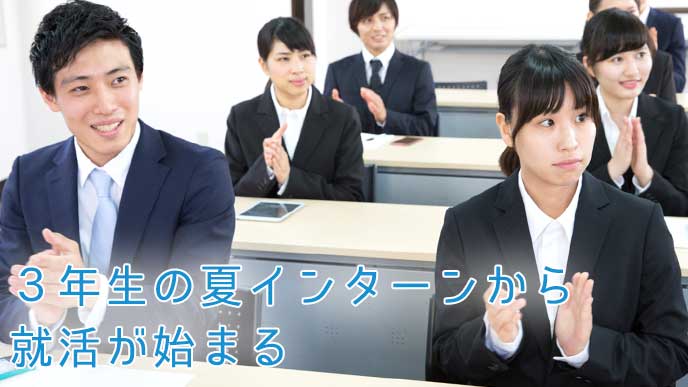 セミナーを受講している就活生達