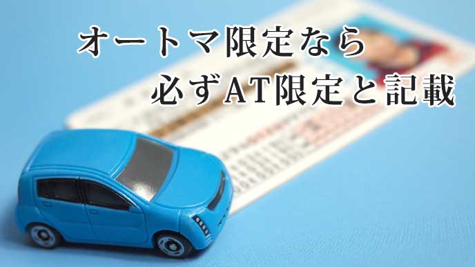 自動車のミニチュアと運転免許証