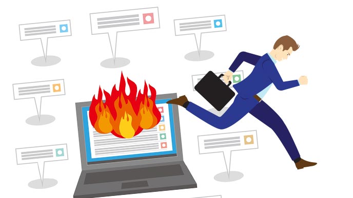 SNS炎上で逃げ出す