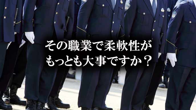 警察官が整列している