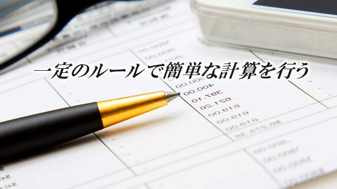 紙に書かれた数字とボールペン