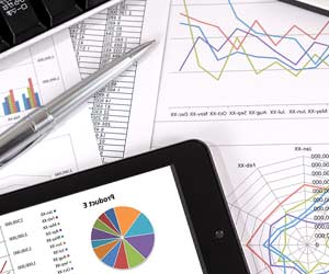 ビジネス文書のグラフと数字