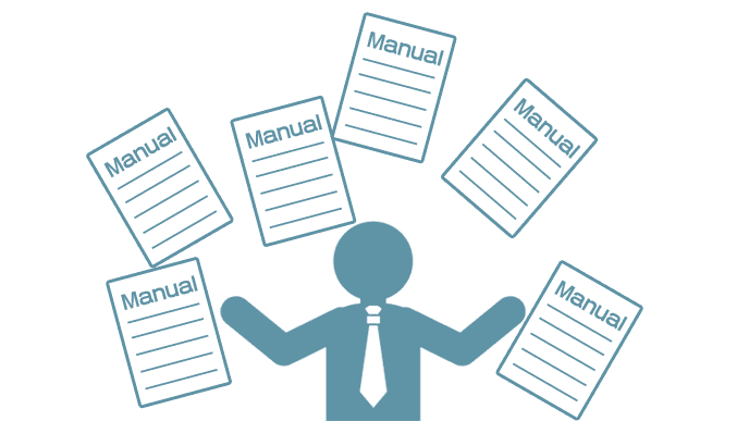 マニュアルを読む人のピクトグラム