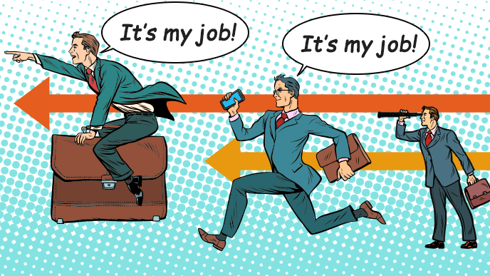 仕事に積極的な前向きな男子2人