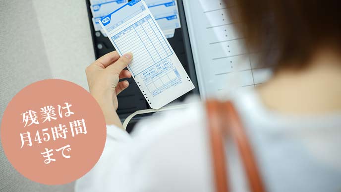 タイムカードを押す社員