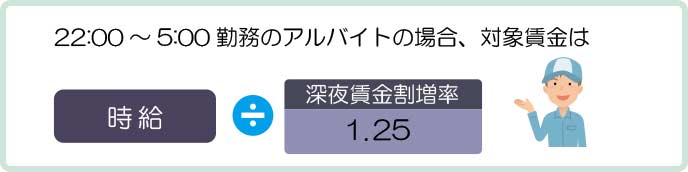 深夜労働の割増賃金などは除いて