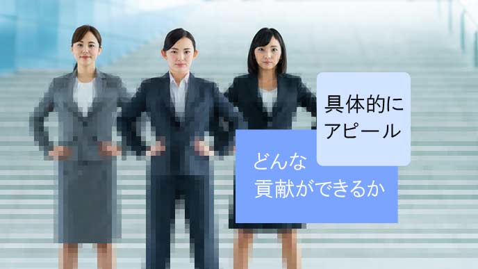 業に貢献できることをアピールする<